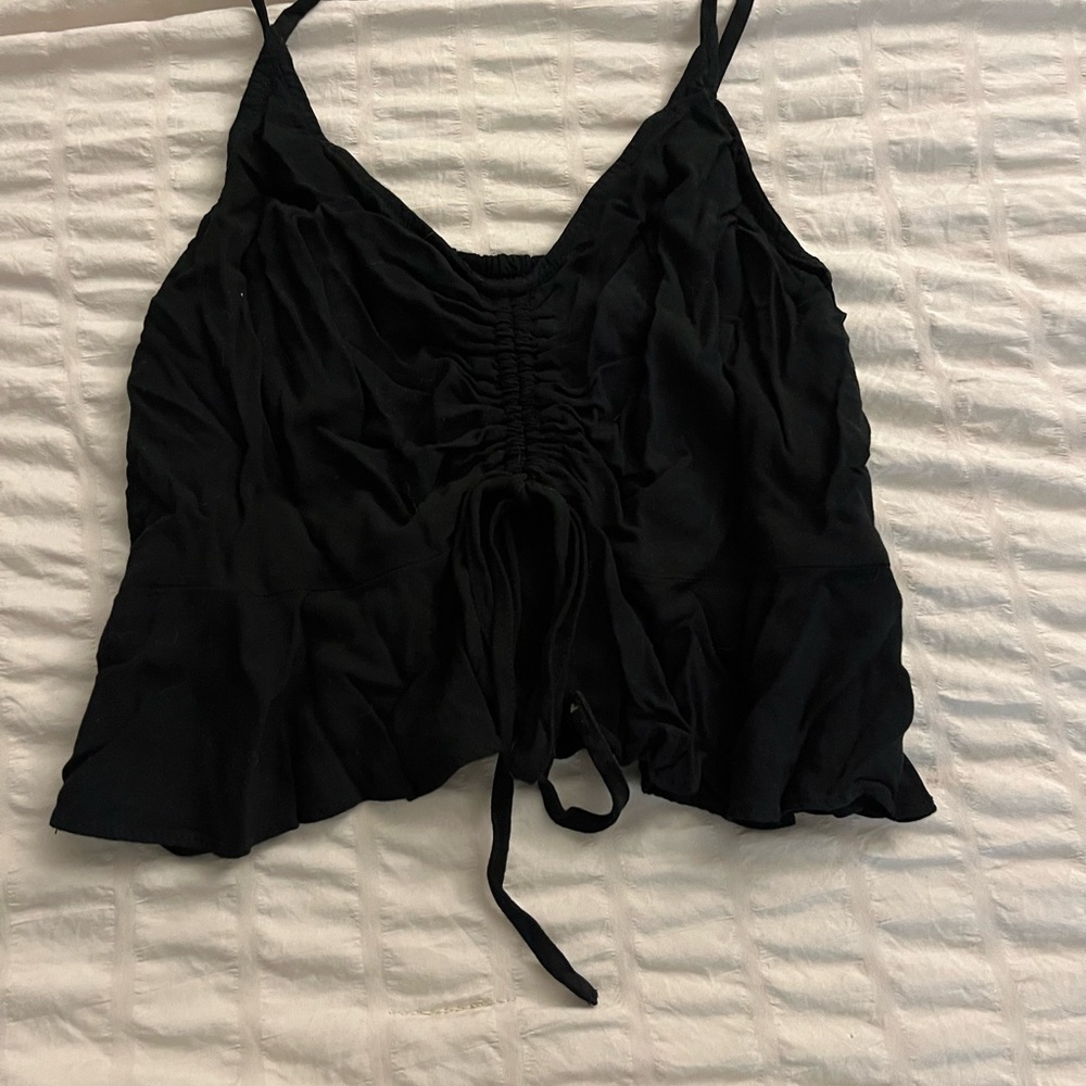 Wild Fable Elegant Black Gathered Camisole